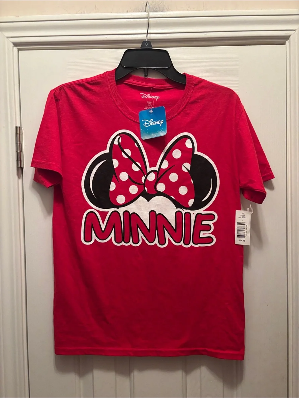 NWT Disney Red Minnie Graphic Tee with Polka Dot Bow